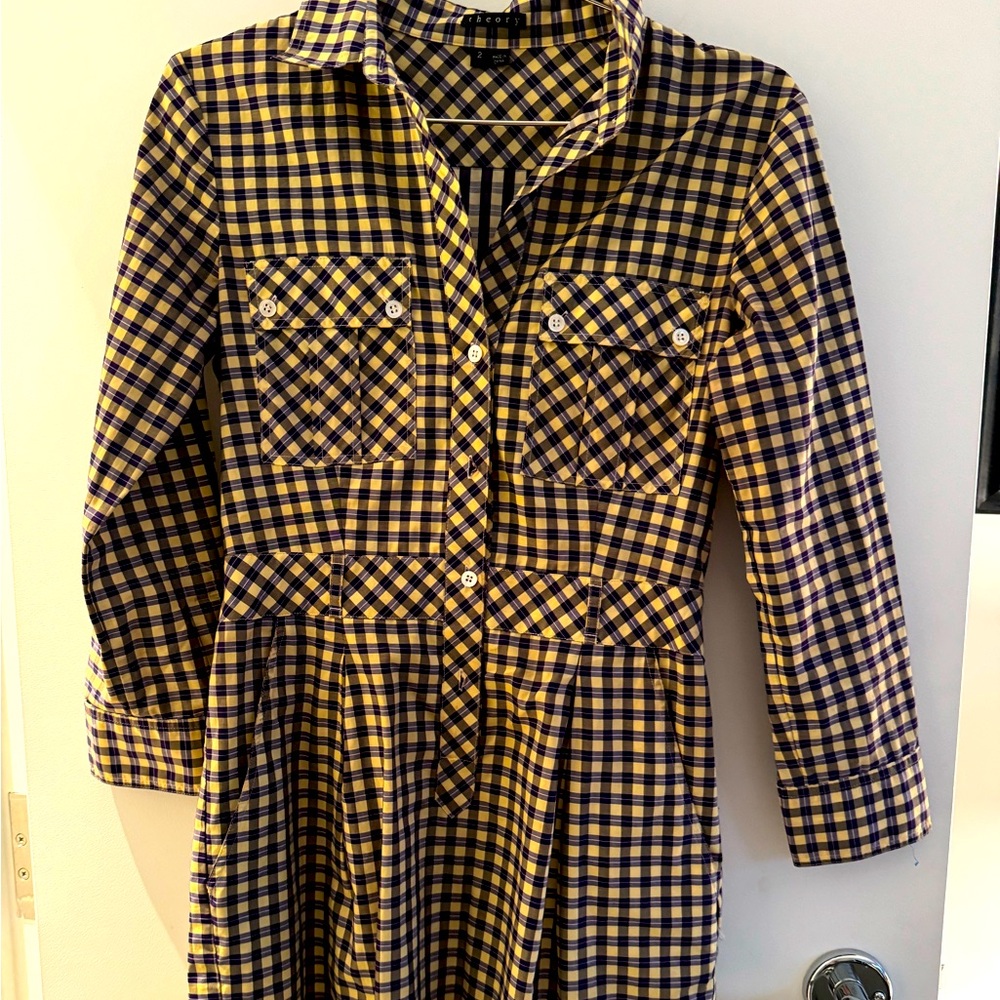 A-Line Plaid dress by theory